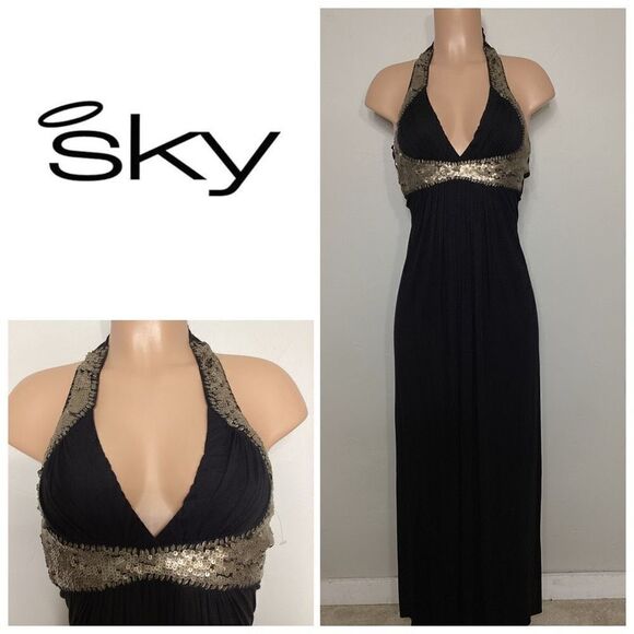 New. SKY black maxi dress. Retails $249 - Picture 1 of 7